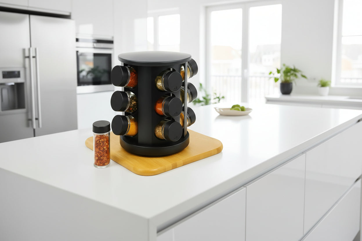 SpinRack 360 – Organizador Giratorio de Especias